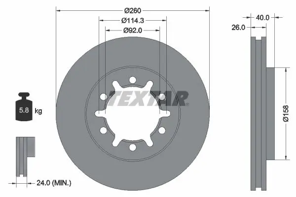 Handler.Part Brake disc TEXTAR 92186103 1