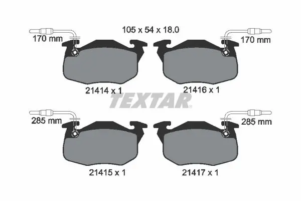 Handler.Part Brake pad set, disc brake TEXTAR 2141401 1