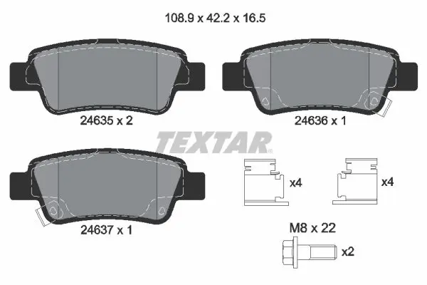 Handler.Part Brake pad set, disc brake TEXTAR 2463501 1