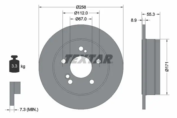 Handler.Part Brake disc TEXTAR 92032003 1