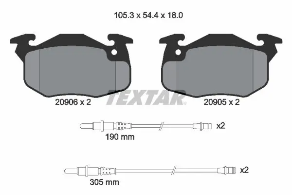 Handler.Part Brake pad set, disc brake TEXTAR 2090603 1