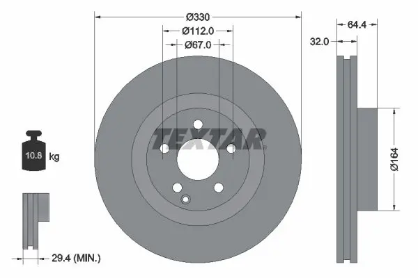 Handler.Part Brake disc TEXTAR 92119903 1