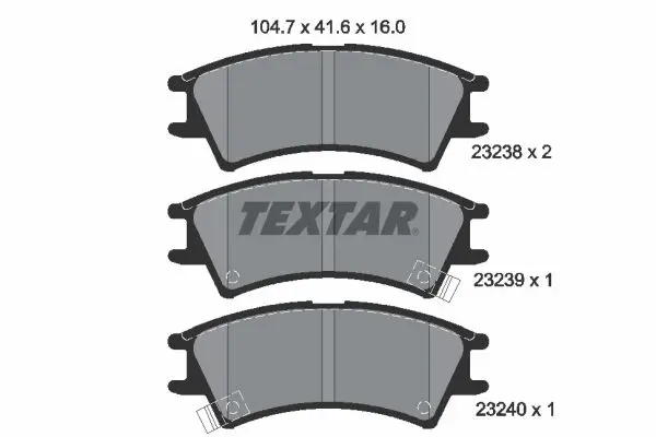 Handler.Part Brake pad set, disc brake TEXTAR 2323802 1