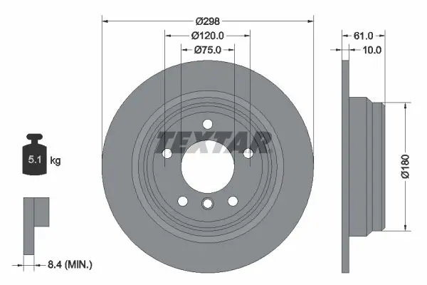 Handler.Part Brake disc TEXTAR 92076603 1