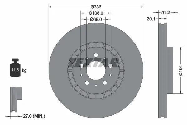 Handler.Part Brake disc TEXTAR 92126703 1