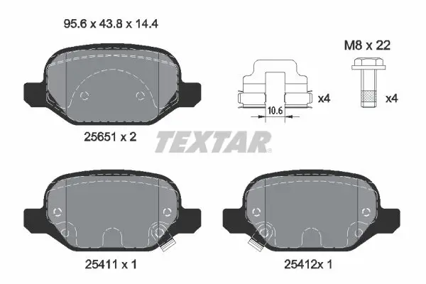 Handler.Part Brake pad set, disc brake TEXTAR 2565101 1