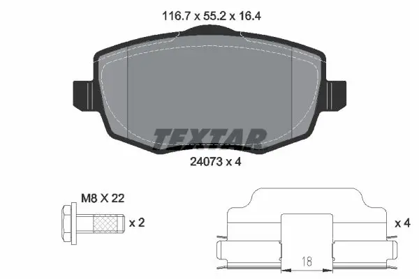 Handler.Part Brake pad set, disc brake TEXTAR 2407302 1