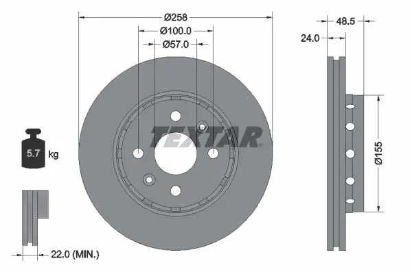 Handler.Part Brake disc TEXTAR 92131100 1