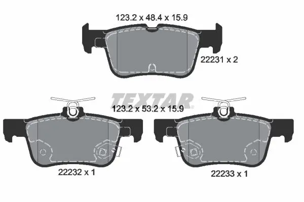 Handler.Part Brake pad set, disc brake TEXTAR 2223101 1