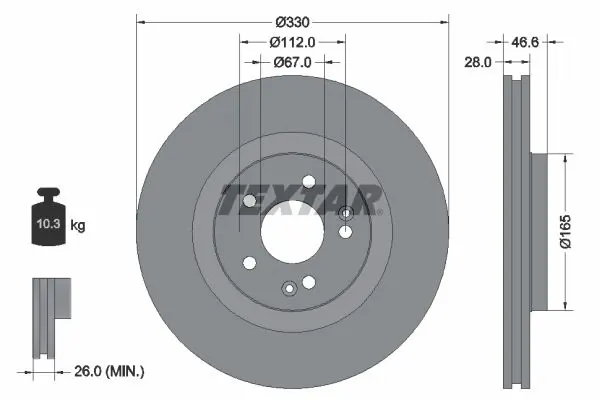 Handler.Part Brake disc TEXTAR 92151005 1