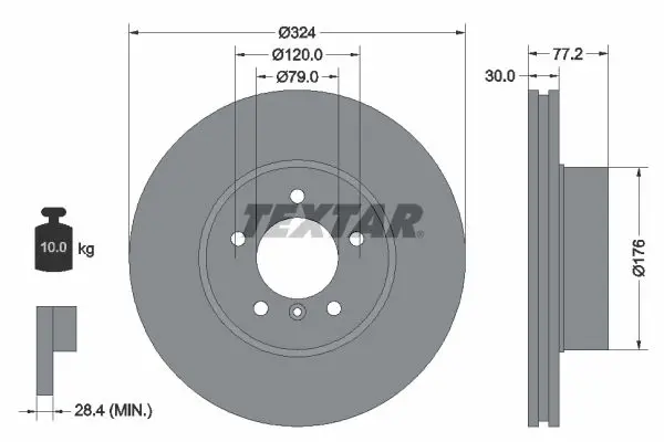 Handler.Part Brake disc TEXTAR 92122603 1