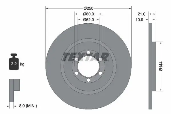 Handler.Part Brake disc TEXTAR 92033700 1