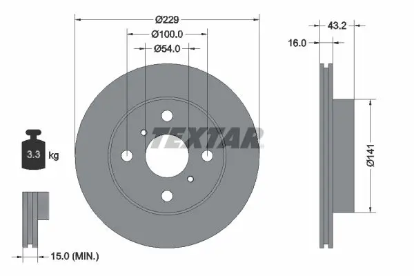 Handler.Part Brake disc TEXTAR 92113200 1