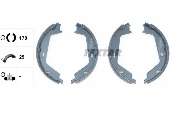 Handler.Part Brake shoe set, parking brake TEXTAR 91062300 2