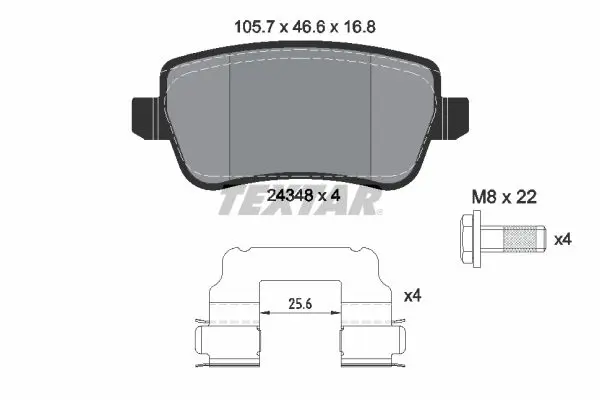 Handler.Part Brake pad set, disc brake TEXTAR 2434802 1