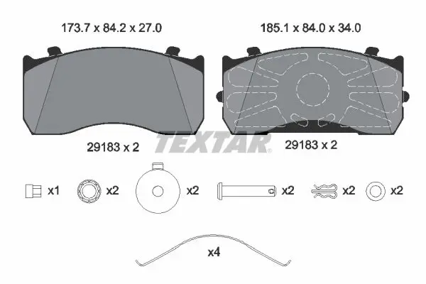 Handler.Part Brake pad set, disc brake TEXTAR 2918303 2