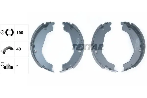 Handler.Part Brake shoe set, parking brake TEXTAR 91068400 2