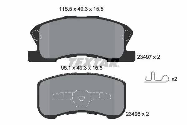 Handler.Part Brake pad set, disc brake TEXTAR 2349701 1