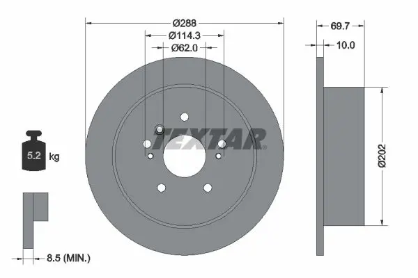 Handler.Part Brake disc TEXTAR 92171603 1