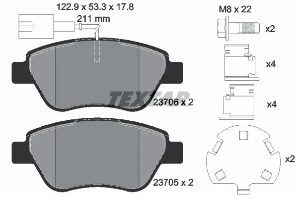 Handler.Part Brake pad set, disc brake TEXTAR 2370601 1