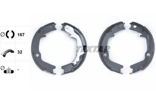 Handler.Part Brake shoe set, parking brake TEXTAR 91075400 2