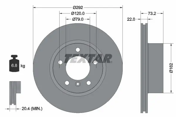 Handler.Part Brake disc TEXTAR 92132805 1