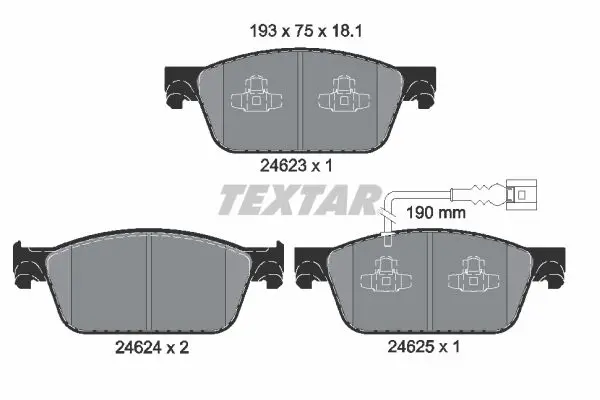 Handler.Part Brake pad set, disc brake TEXTAR 2462301 1