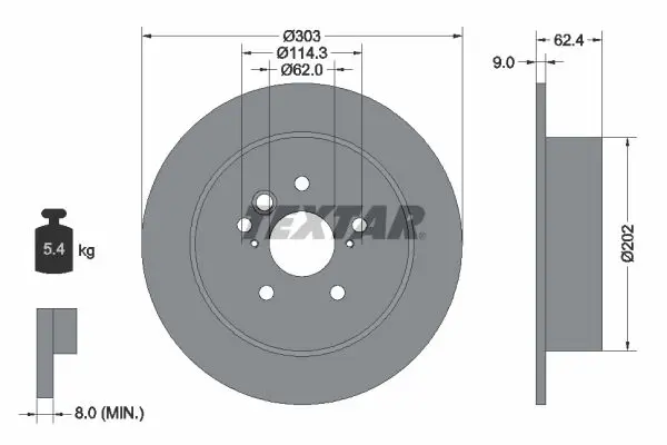 Handler.Part Brake disc TEXTAR 92144103 1