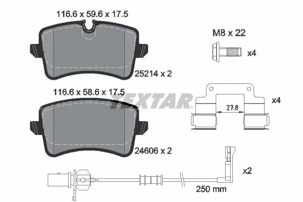 Handler.Part Brake pad set, disc brake TEXTAR 2521405 1