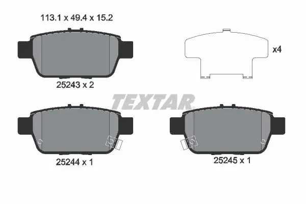 Handler.Part Brake pad set, disc brake TEXTAR 2524301 1