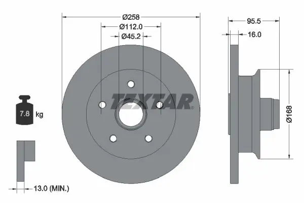 Handler.Part Brake disc TEXTAR 92053000 1