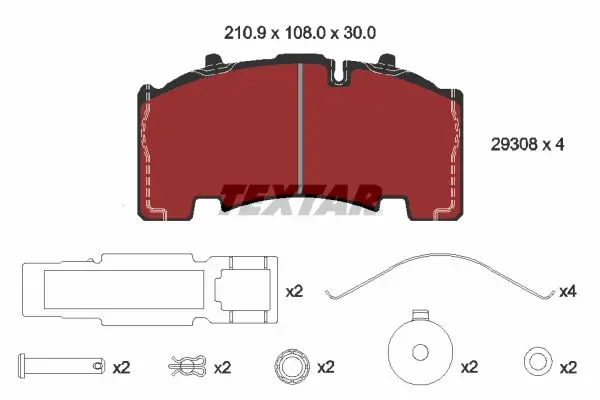 Handler.Part Brake pad set, disc brake TEXTAR 2930801 2