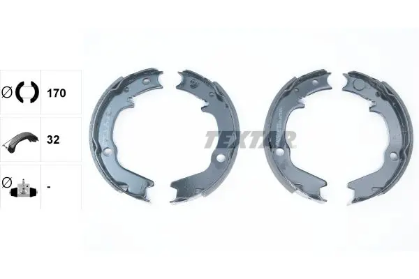 Handler.Part Brake shoe set, parking brake TEXTAR 91082800 2