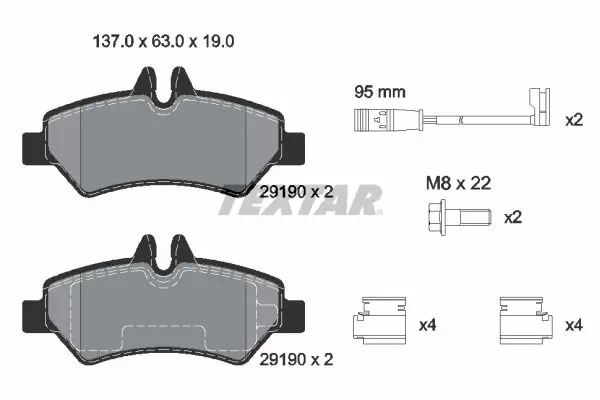 Handler.Part Brake pad set, disc brake TEXTAR 2919001 1