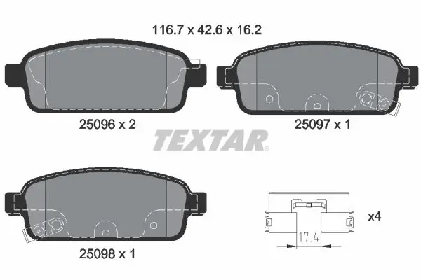 Handler.Part Brake shoe set TEXTAR 91058400 1