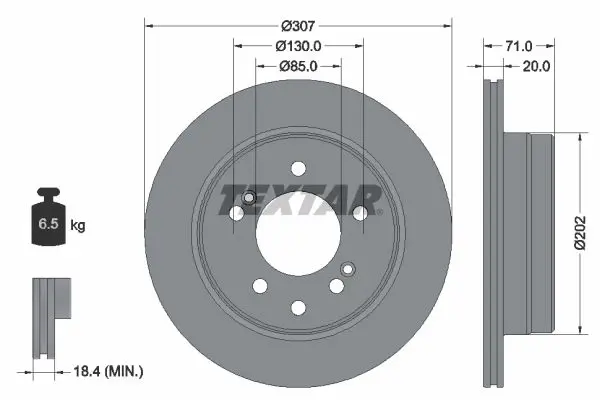 Handler.Part Brake disc TEXTAR 92203103 1