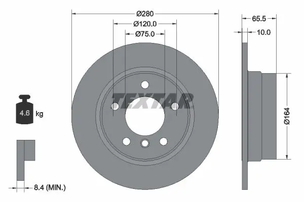 Handler.Part Brake disc TEXTAR 92132900 1