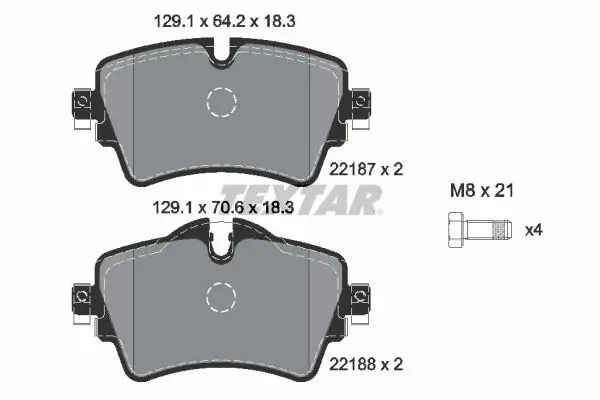 Handler.Part Brake pad set, disc brake TEXTAR 2218701 1