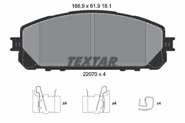 Handler.Part Brake pad set, disc brake TEXTAR 2207001 1