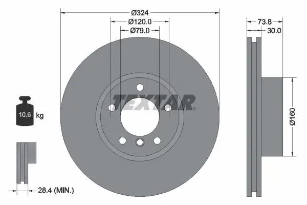 Handler.Part Brake disc TEXTAR 92107100 1