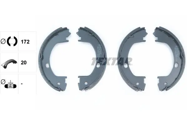 Handler.Part Brake shoe set, parking brake TEXTAR 91071900 1