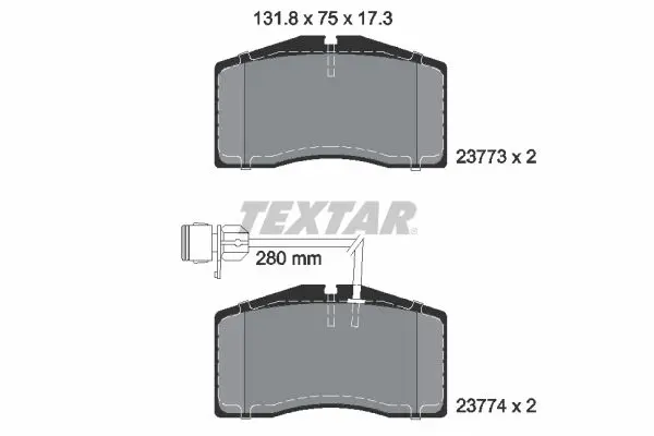 Handler.Part Brake pad set, disc brake TEXTAR 2377301 1