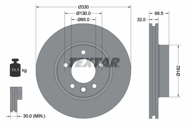 Handler.Part Brake disc TEXTAR 92121605 1