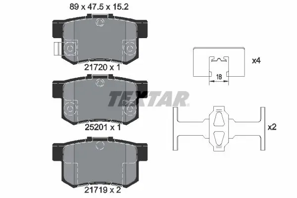 Handler.Part Brake pad set, disc brake TEXTAR 2172001 1