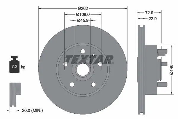 Handler.Part Brake disc TEXTAR 92031300 1