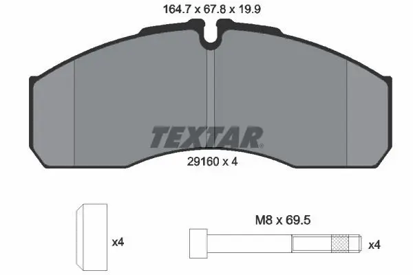 Handler.Part Brake pad set, disc brake TEXTAR 2916004 1