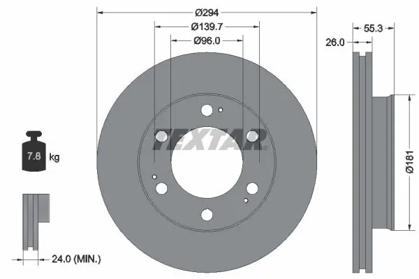 Handler.Part Brake disc TEXTAR 92229003 1