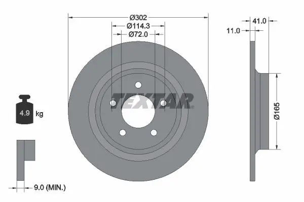 Handler.Part Brake shoe set TEXTAR 91057600 2