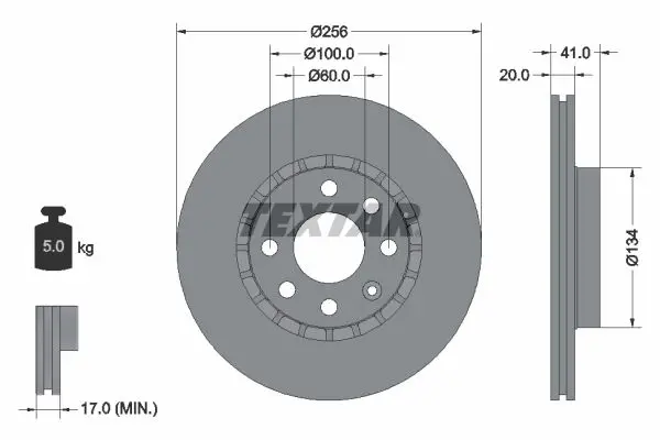 Handler.Part Brake disc TEXTAR 92056500 1