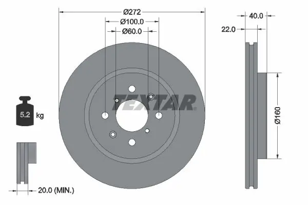 Handler.Part Brake disc TEXTAR 92278203 1